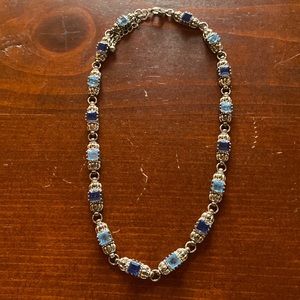 Beautiful necklace blue stones with silver work